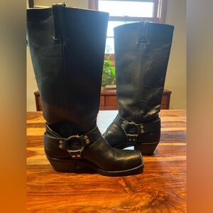 Frye harness biker boots tall size 8